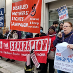 Disabled mothers speaking out at the monthly picket of the central Family Court, held by Support Not Separation.