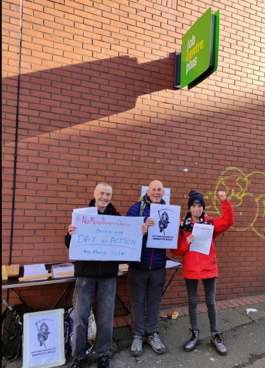 Our friends Edinburgh Coalition Against Poverty were outside the Jobcentre in Leith with their claimants' information stall and protest as part of the Day of Action.